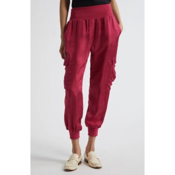 Cinq A Sept Giles Burgundy Plum Red Jogger  Pants for Women SZ XS NEW $268 - Picture 1 of 5